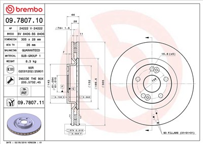 BREMBO 09.7807.11 EAN: 8020584035313.