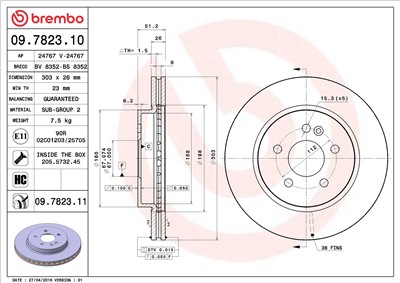 BREMBO 09.7823.10 EAN: 8020584782316.