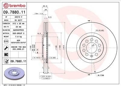BREMBO 09.7880.11 EAN: 8020584011928.