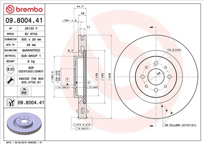 BREMBO 09.8004.41 EAN: 8020584800447.