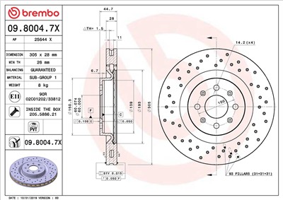 BREMBO 09.8004.7X EAN: 8020584229545.