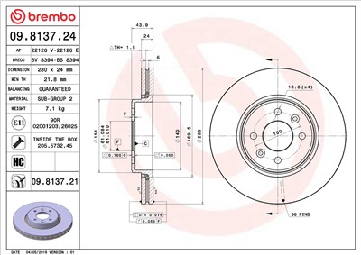 BREMBO 09.8137.24 EAN: 8020584012994.