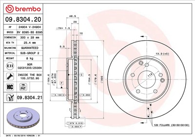 BREMBO 09.8304.21 EAN: 8020584025819.