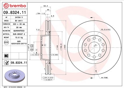 BREMBO 09.8324.11 EAN: 8020584011959.