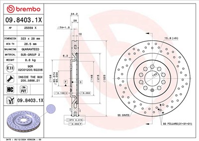 BREMBO 09.8403.1X EAN: 8020584343159.