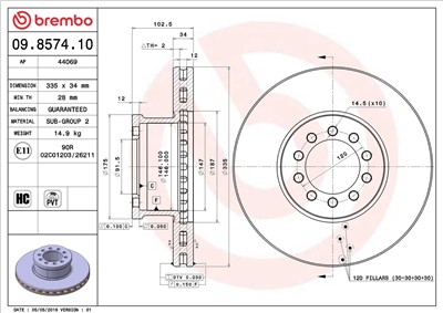 BREMBO 09.8574.10 EAN: 8020584857410.