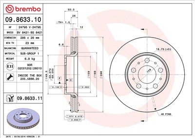BREMBO 09.8633.11 EAN: 8020584014400.