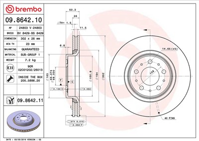 BREMBO 09.8642.11 EAN: 8020584015988.