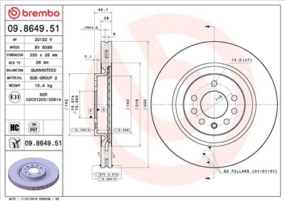 BREMBO 09.8649.51 EAN: 8020584238851.