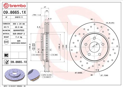 BREMBO 09.8665.1X EAN: 8020584228456.