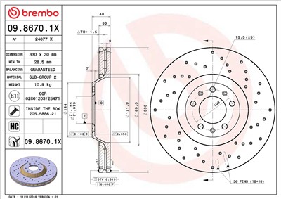 BREMBO 09.8670.1X EAN: 8020584217436.