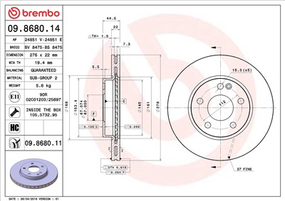 BREMBO 09.8680.11 EAN: 8020584024133.
