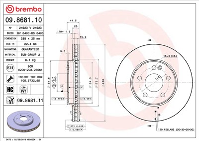 BREMBO 09.8681.11 EAN: 8020584026816.