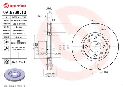 BREMBO 09.8760.10 EAN: 8020584876015.