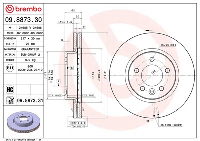 BREMBO 09.8873.31 EAN: 8020584017203.