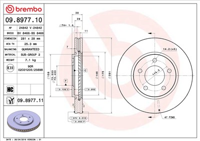 BREMBO 09.8977.11 EAN: 8020584032763.