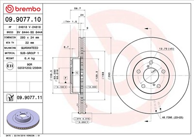 BREMBO 09.9077.11 EAN: 8020584030561.