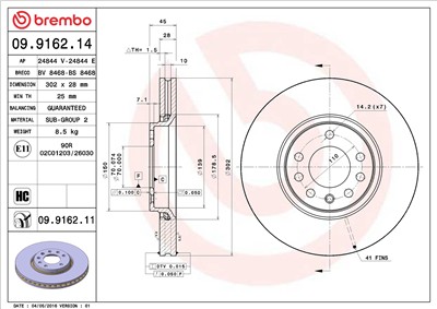 BREMBO 09.9162.11 EAN: 8020584014769.