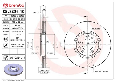 BREMBO 09.9264.11 EAN: 8020584039724.