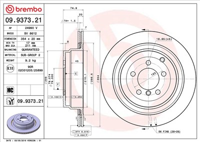 BREMBO 09.9373.21 EAN: 8020584014554.