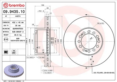 BREMBO 09.9435.10 EAN: 8020584943519.