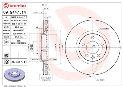 BREMBO 09.9447.11 EAN: 8020584213957.