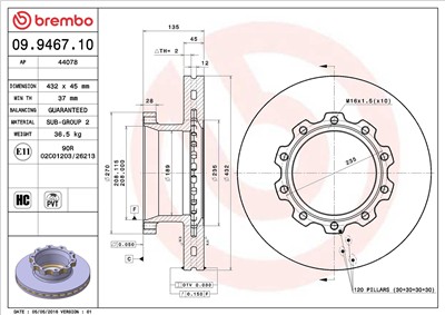 BREMBO 09.9467.10 EAN: 8020584946718.