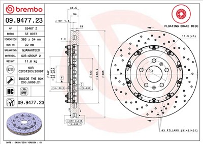BREMBO 09.9477.23 EAN: 8020584947722.