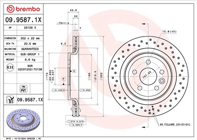 BREMBO 09.9587.1X EAN: 8020584341599.