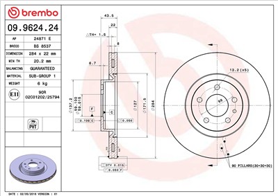 BREMBO 09.9624.24 EAN: 8020584962428.