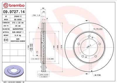 BREMBO 09.9727.14 EAN: 8020584972717.