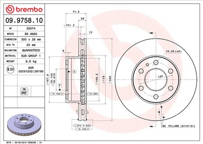 BREMBO 09.9758.10 EAN: 8020584975817.