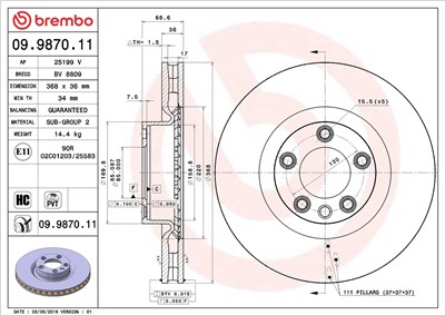 BREMBO 09.9870.11 EAN: 8020584987018.