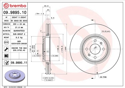 BREMBO 09.9895.10 EAN: 8020584989517.