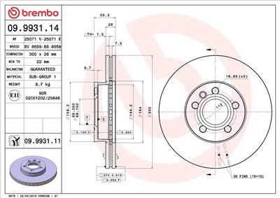 BREMBO 09.9931.14 EAN: 8020584993118.