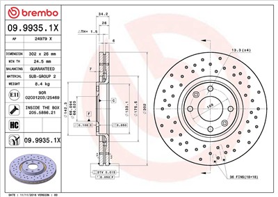 BREMBO 09.9935.1X EAN: 8020584229156.