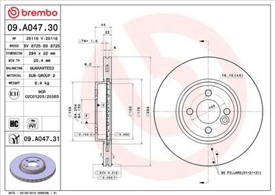 BREMBO 09.A047.31 EAN: 8020584017814.