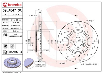 BREMBO 09.A047.3X EAN: 8020584224595.