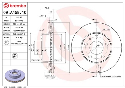 BREMBO 09.A458.10 EAN: 8020584019450.