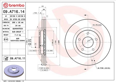 BREMBO 09.A716.11 EAN: 8020584033319.