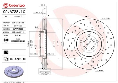 BREMBO 09.A728.1X EAN: 8020584032756.