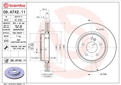 BREMBO 09.A742.11 EAN: 8020584019863.