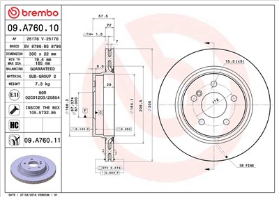 BREMBO 09.A760.11 EAN: 8020584020104.