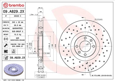 BREMBO 09.A829.2X EAN: 8020584220672.