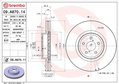 BREMBO 09.A870.11 EAN: 8020584032954.