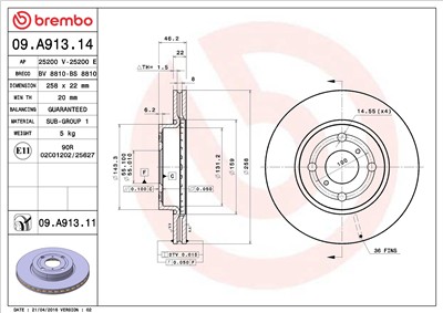 BREMBO 09.A913.14 EAN: 8020584023662.