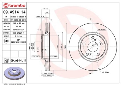 BREMBO 09.A914.14 EAN: 8020584024430.