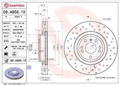 BREMBO 09.A956.1X EAN: 8020584341629.