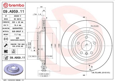 BREMBO 09.A959.11 EAN: 8020584210932.