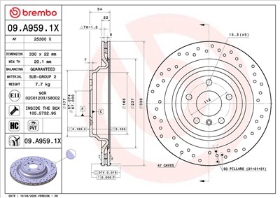 BREMBO 09.A959.1X EAN: 8020584343432.